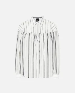 Sale Camicia in Cotone a Righe con Laccetti / Donna Camicie
