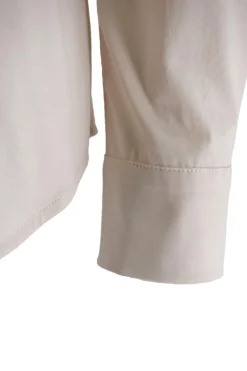 Clearance Camicia in Cotone con Bottoni Ricoperti / Donna Camicie