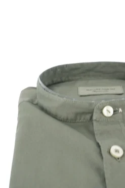 Clearance Camicia in Cotone con Collo alla Coreana / Uomo Camicie