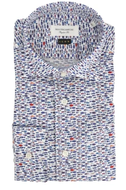 Online Camicia in Cotone con Fantasia / Celeste Uomo Camicie