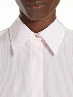 Online Camicia in Crepe de Chine a Righe / Rosa Donna Camicie