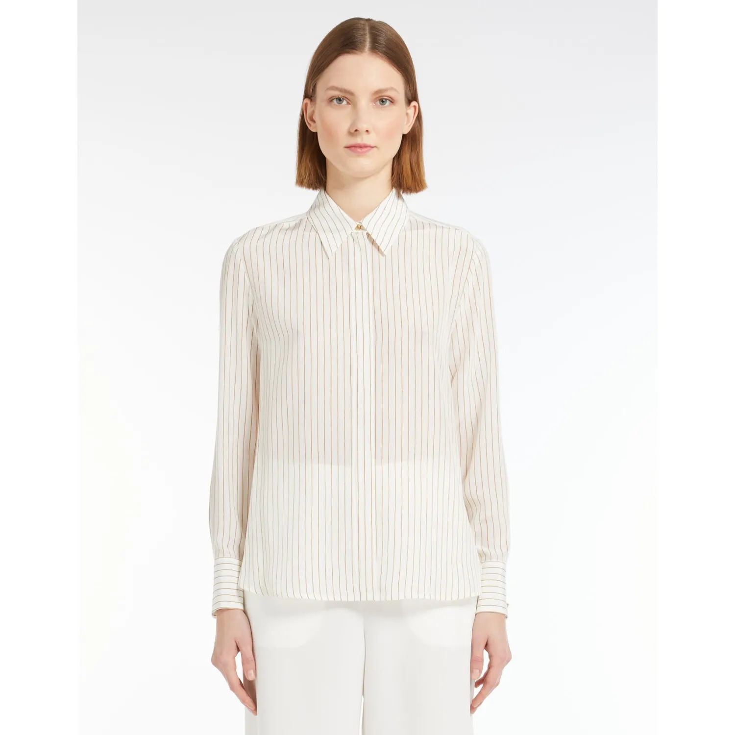 Clearance Camicia in Crepe de Chine Stampato / Donna Camicie