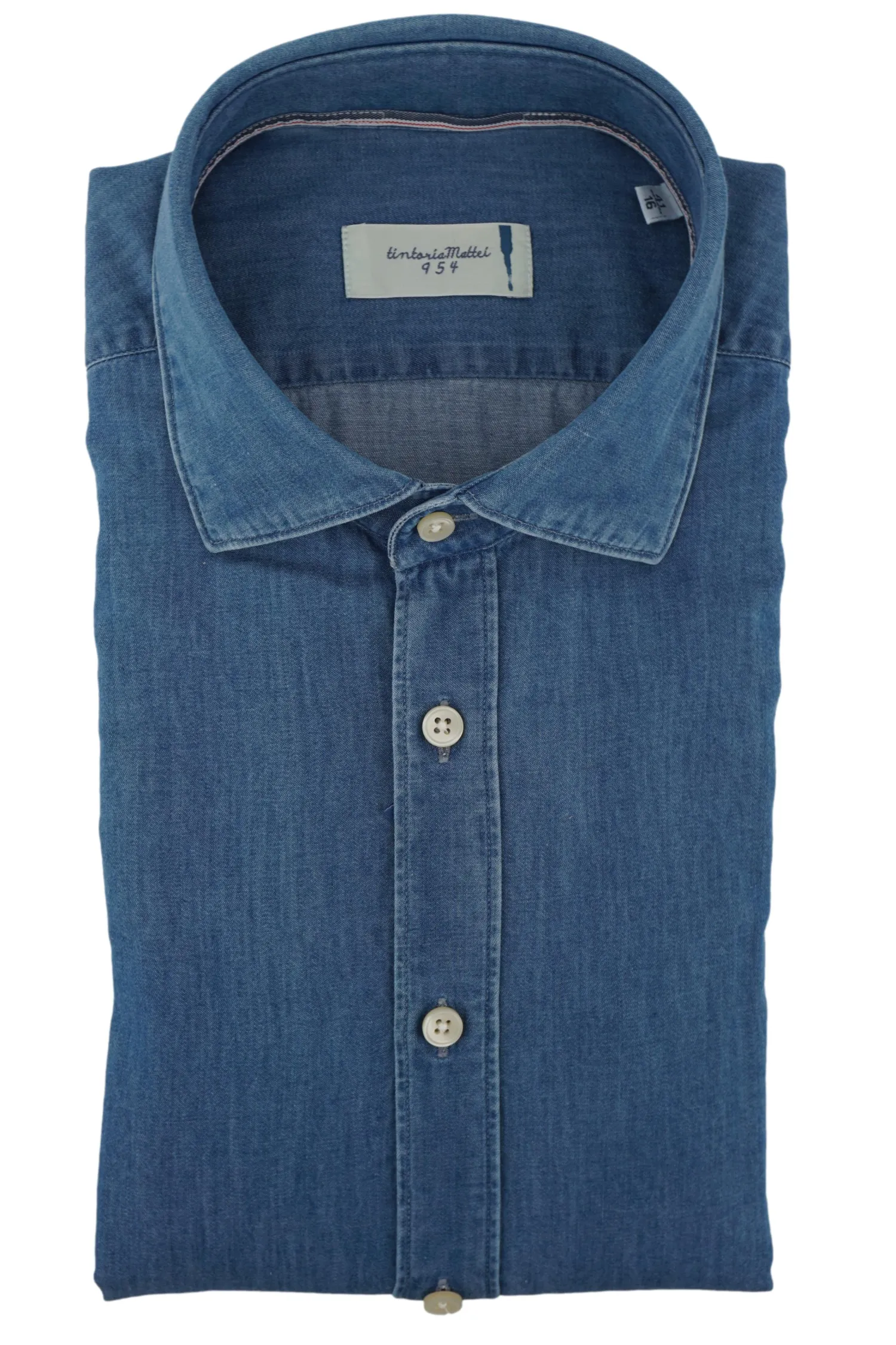Outlet Camicia in Denim di Cotone / Uomo Camicie