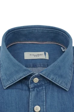 Outlet Camicia in Denim di Cotone / Uomo Camicie