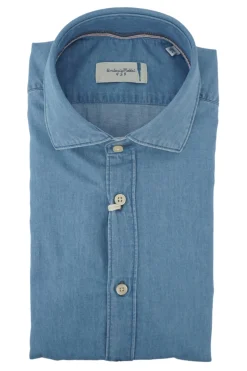Hot Camicia in Denim di Cotone / Uomo Camicie