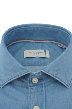 Hot Camicia in Denim di Cotone / Uomo Camicie