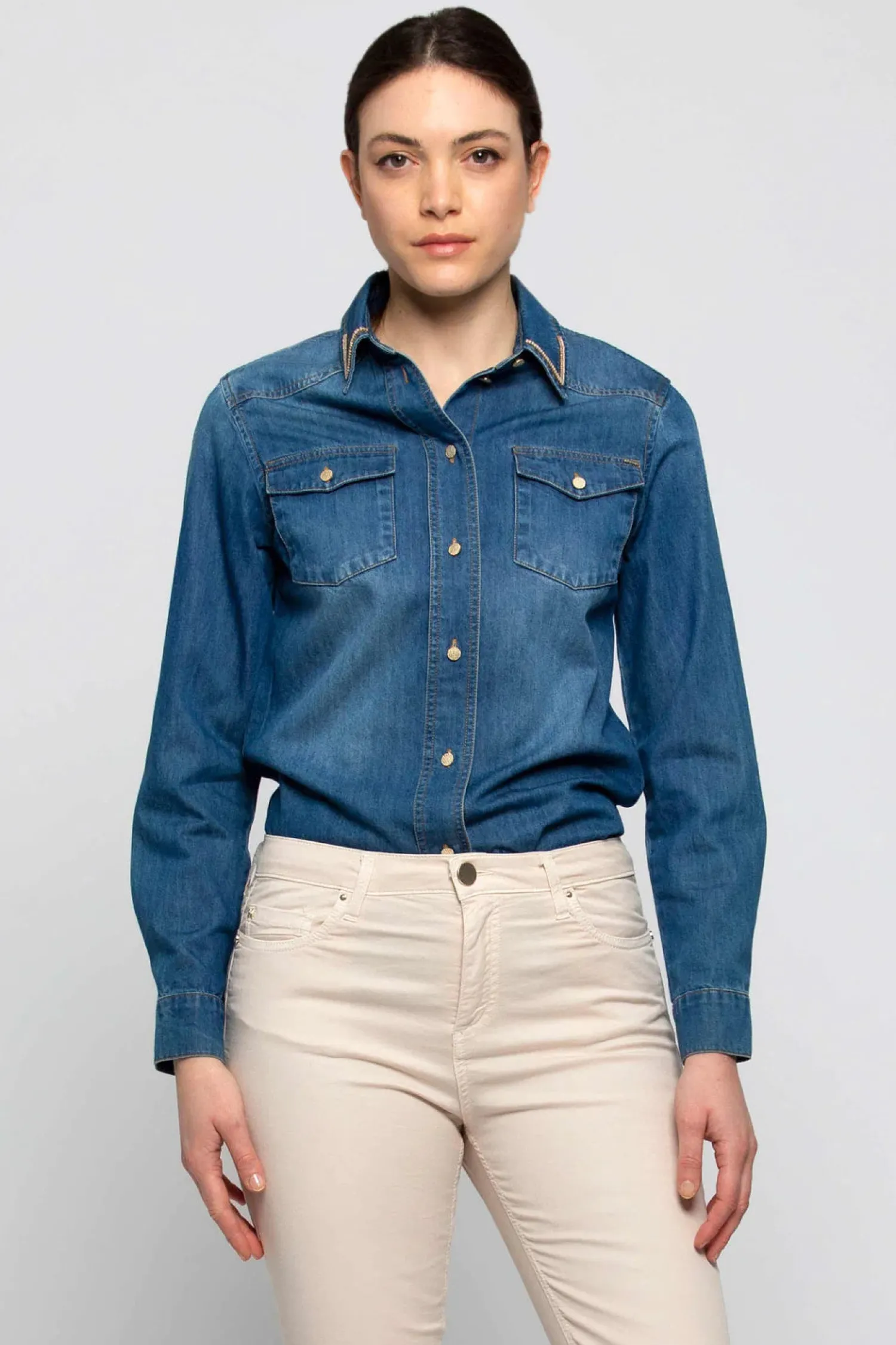 Online Camicia in Denim / Donna Denim|Camicie