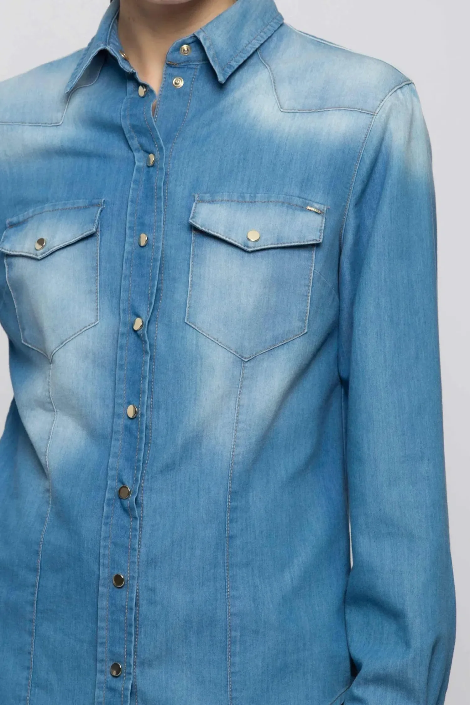 Sale Camicia in Denim / Donna Denim|Camicie