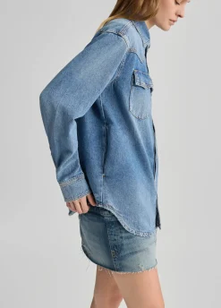 Outlet Camicia in Denim Overfit / Donna Denim|Camicie
