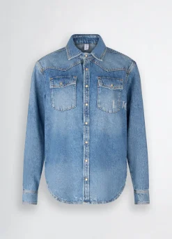 Outlet Camicia in Denim Overfit / Donna Denim|Camicie