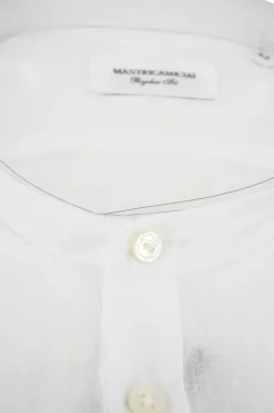 Discount Camicia in Lino con Chiusura Polo / Uomo Camicie