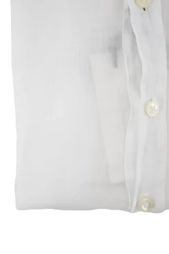 Discount Camicia in Lino con Chiusura Polo / Uomo Camicie