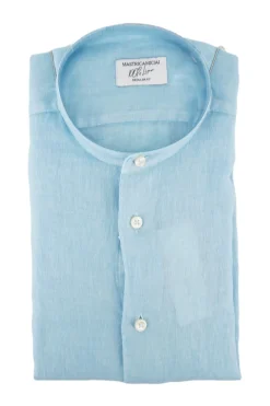 Best Camicia in Lino con Collo alla Coreana / Uomo Camicie