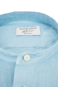 Best Camicia in Lino con Collo alla Coreana / Uomo Camicie
