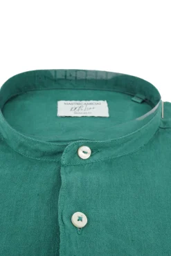 Best Camicia in Lino con Collo alla Coreana / Uomo Camicie