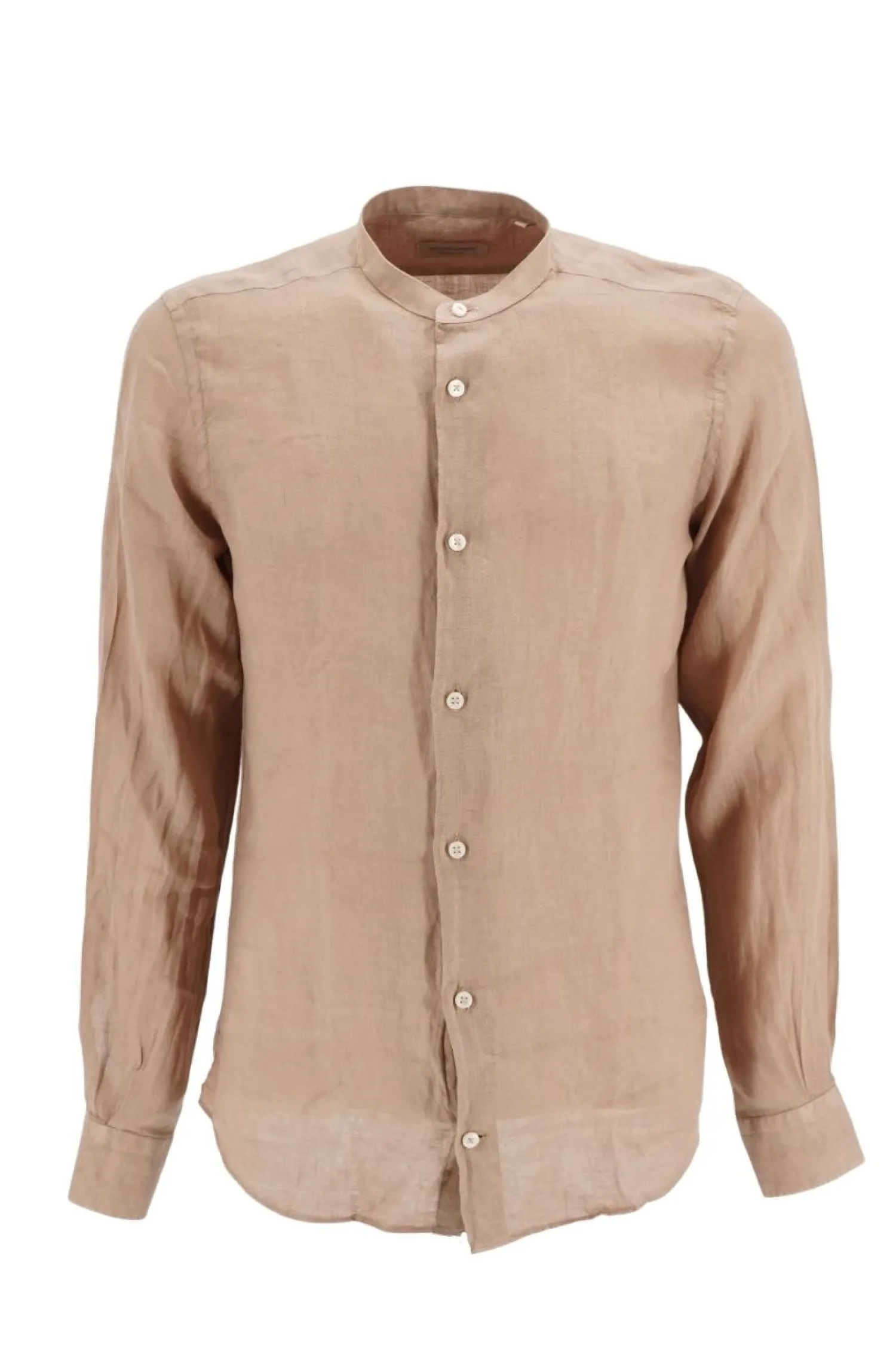 Sale Camicia in Lino con Collo Coreano Mastricamiciai / Uomo Camicie