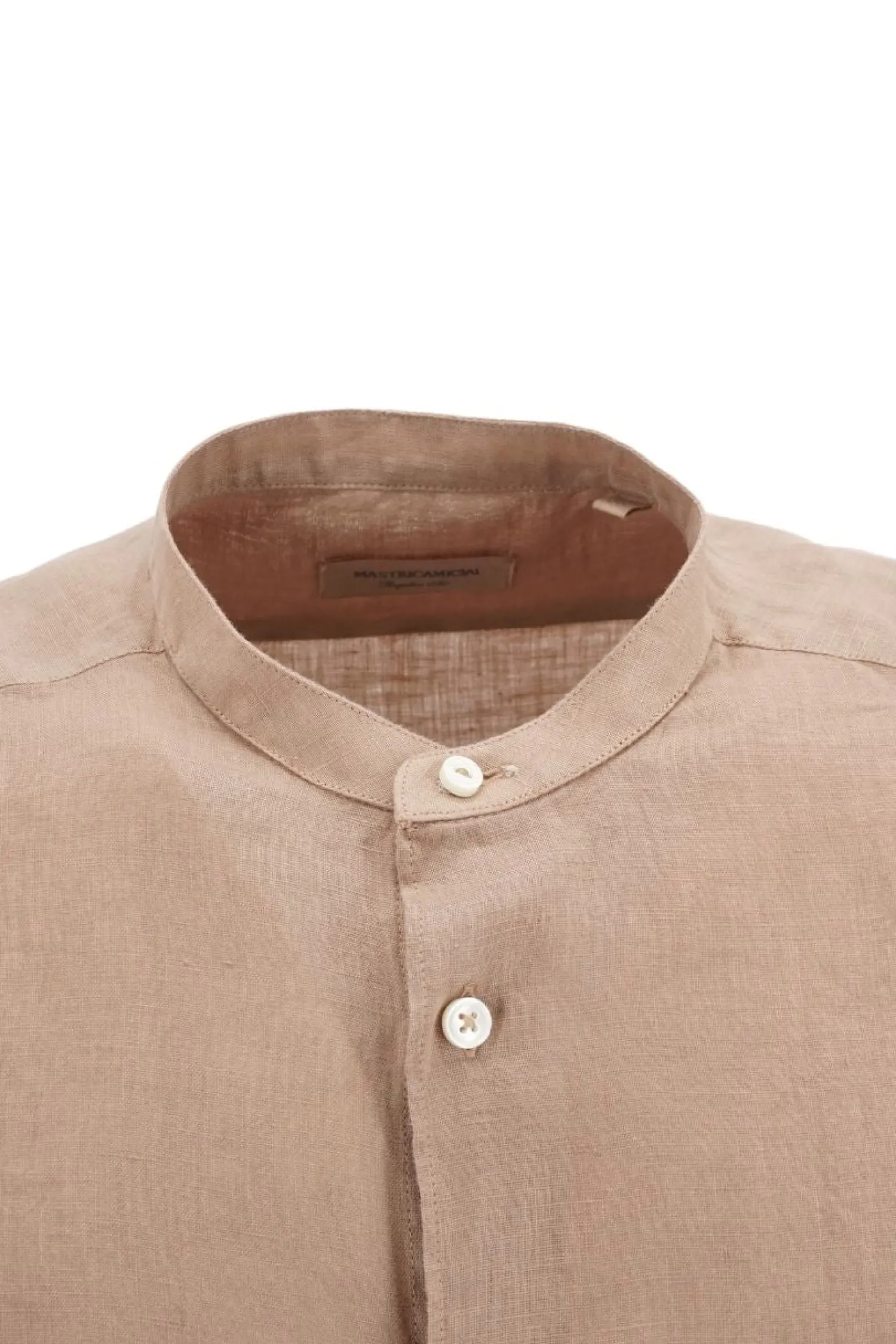 Sale Camicia in Lino con Collo Coreano Mastricamiciai / Uomo Camicie