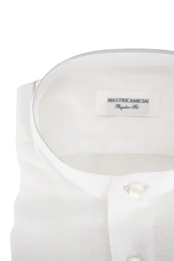 Online Camicia in Lino con Collo alla Coreana / Uomo Camicie