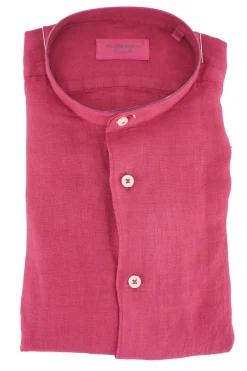 Discount Camicia in Lino con Collo alla Coreana / Uomo Camicie