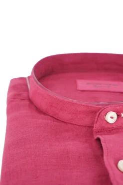 Discount Camicia in Lino con Collo alla Coreana / Uomo Camicie