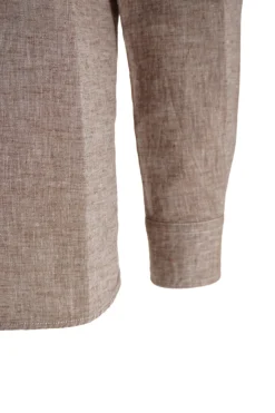 Hot Camicia in Lino con Collo Coreano / Uomo Camicie