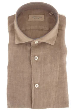 Best Camicia in Lino con Collo Morbido / Uomo Camicie