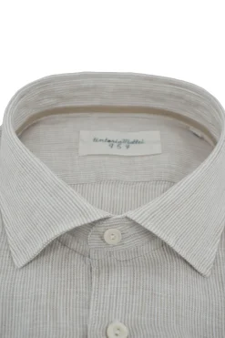 Camicia in Lino con Fantasia a Righe / Uomo Camicie