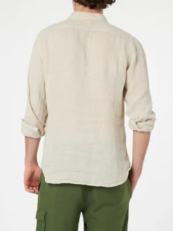 Outlet Camicia in Lino Regular Fit / Uomo Camicie