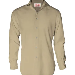Discount Camicia in Lino Regular Fit / Tortora Uomo Camicie