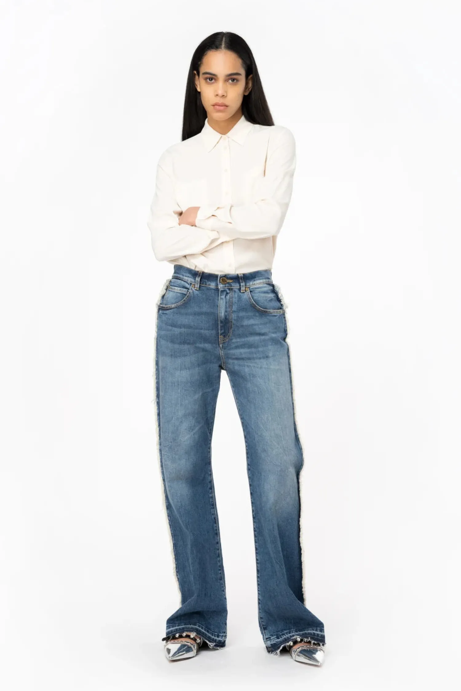 Best Camicia in Misto Seta con Taschini / Donna Camicie