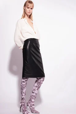 Outlet Camicia in Misto Seta con Taschini / Panna Donna Camicie