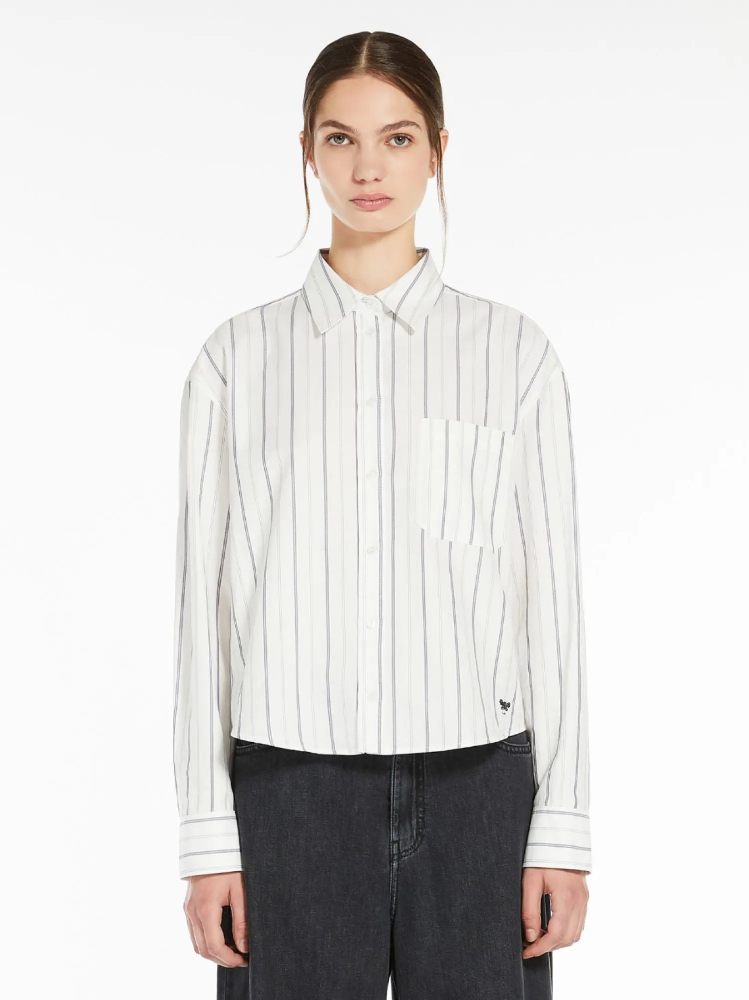 Online Camicia in Oxford di Cotone a Righe / Donna Camicie