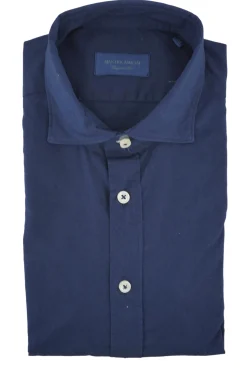 Sale Camicia in Puro Cotone Regular Fit / Blu Uomo Camicie