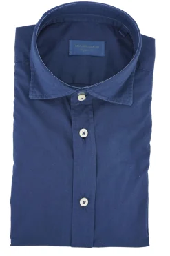 Hot Camicia in Puro Cotone Regular Fit / Blu Uomo Camicie