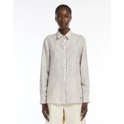 Clearance Camicia in Puro Lino a Righe / Donna Camicie