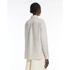 Clearance Camicia in Puro Lino a Righe / Donna Camicie