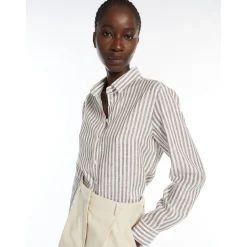 Clearance Camicia in Puro Lino a Righe / Donna Camicie