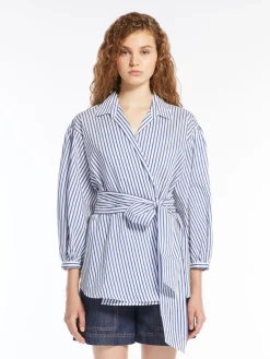 Sale Camicia in Tela di Cotone e Seta / Donna Camicie