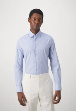 Hot Camicia in Tessuto Tecnico con Fantasia a Righe / Celeste Uomo Camicie