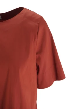 Hot Camicia Modello a Scatoletta in Cotone / Bordeaux Donna Bluse