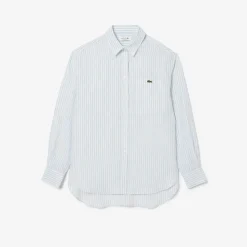 New Camicia Oversize a Righe in Lino / Donna Camicie