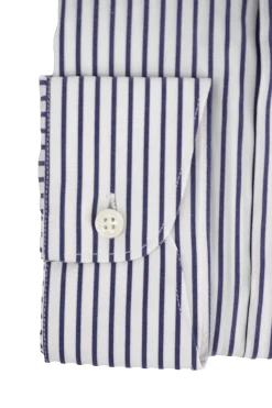 Camicia Regular Fit con Fantasia a Righe / Celeste Uomo Camicie