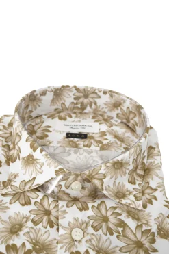 Sale Camicia Regular Fit con Stampa Fiori / Beige Uomo Camicie