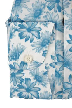Sale Camicia Regular Fit con Stampa Fiori / Celeste Uomo Camicie