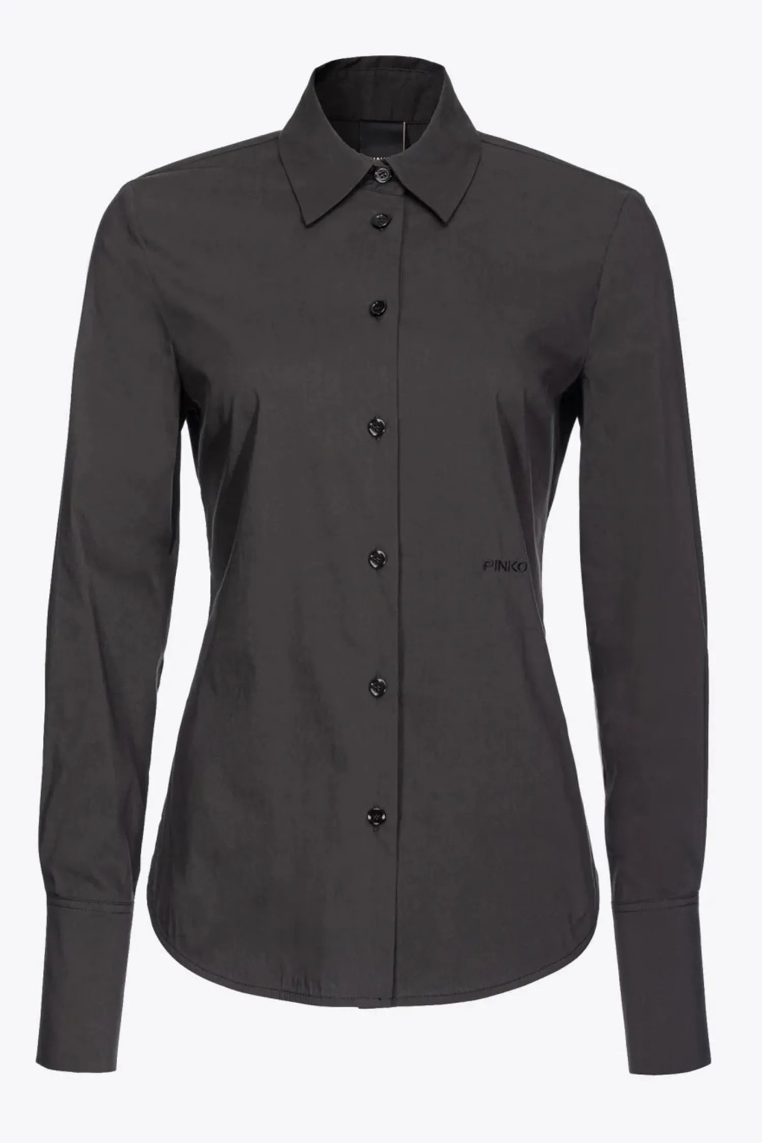 Hot Camicia Sfiancata in Popeline con Logo Ricamato / Donna Camicie