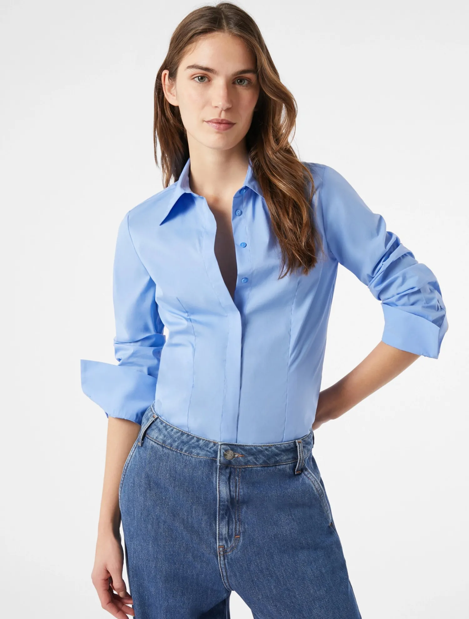 Sale Camicia Slim in Popeline / Donna Camicie