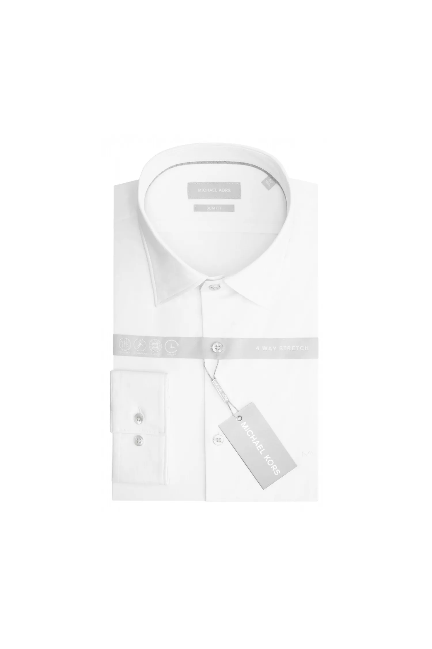 New Camicia Stretch Slim Fit in Tessuto Tecnico / Uomo Camicie