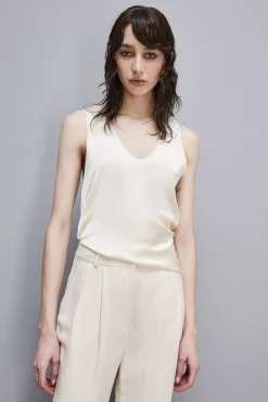 Outlet Camicia Top Senza Maniche in Viscosa / Donna Top