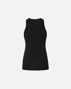 Online Canotta in Maglia a Costine con Logo / Donna Top
