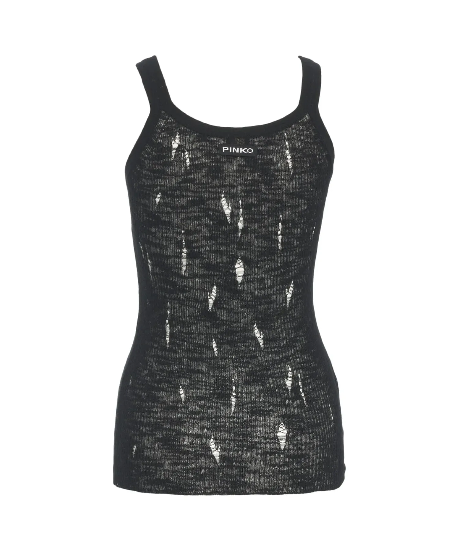 New Canotta Leggera a Costine con Strappi / Donna Top